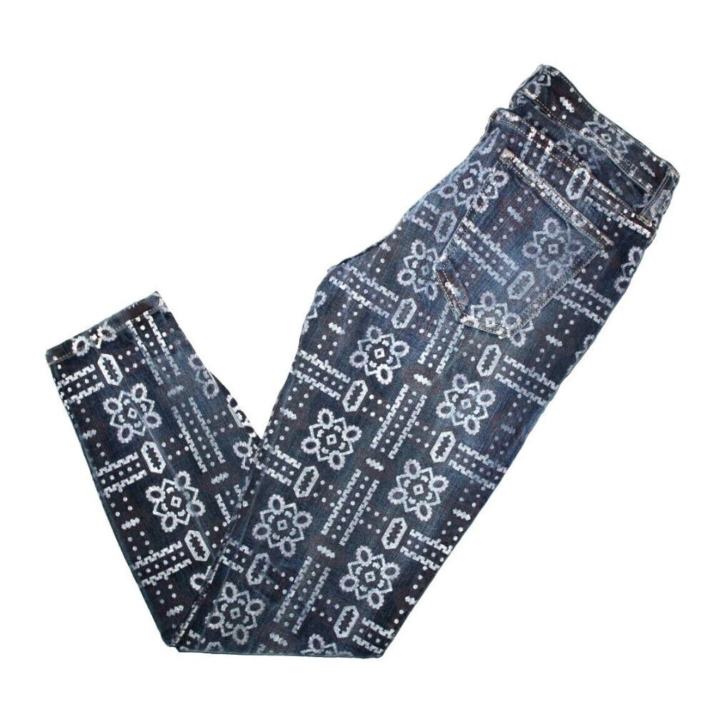 NWT Current/Elliott The Stiletto in Bandana Print Stretch Skinny Jeans 24 $228